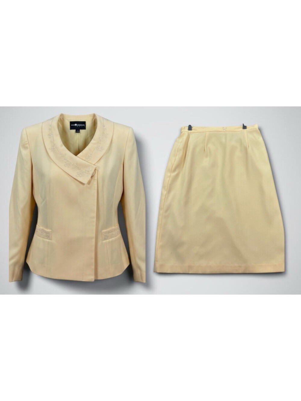 Sag Harbor Size 10 NWT Vintage Yellow Skirt Suit Beaded Grandmother of Bride